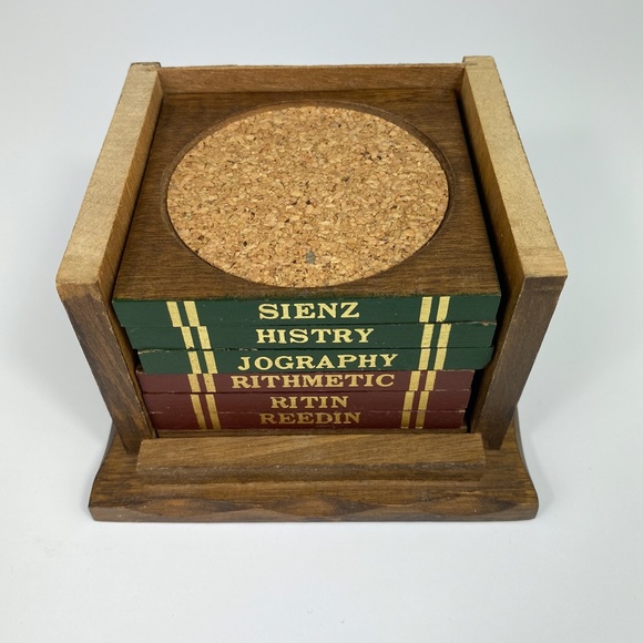 Gail Craft Wood Books 6 Coasters Vintage - Picture 2 of 10